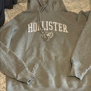 Hollister Gray Logo Hoodie - Medium